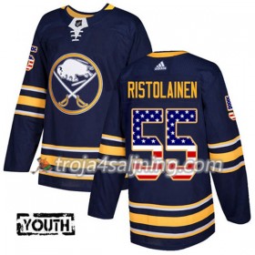 Buffalo Sabres tröja Rasmus Ristolainen 55 Adidas 2017-2018 Marinblå USA Flag Fashion Authentic - NHL Tröjor Barn